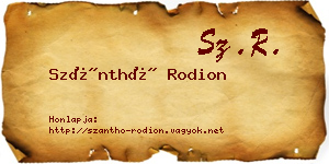 Szánthó Rodion névjegykártya